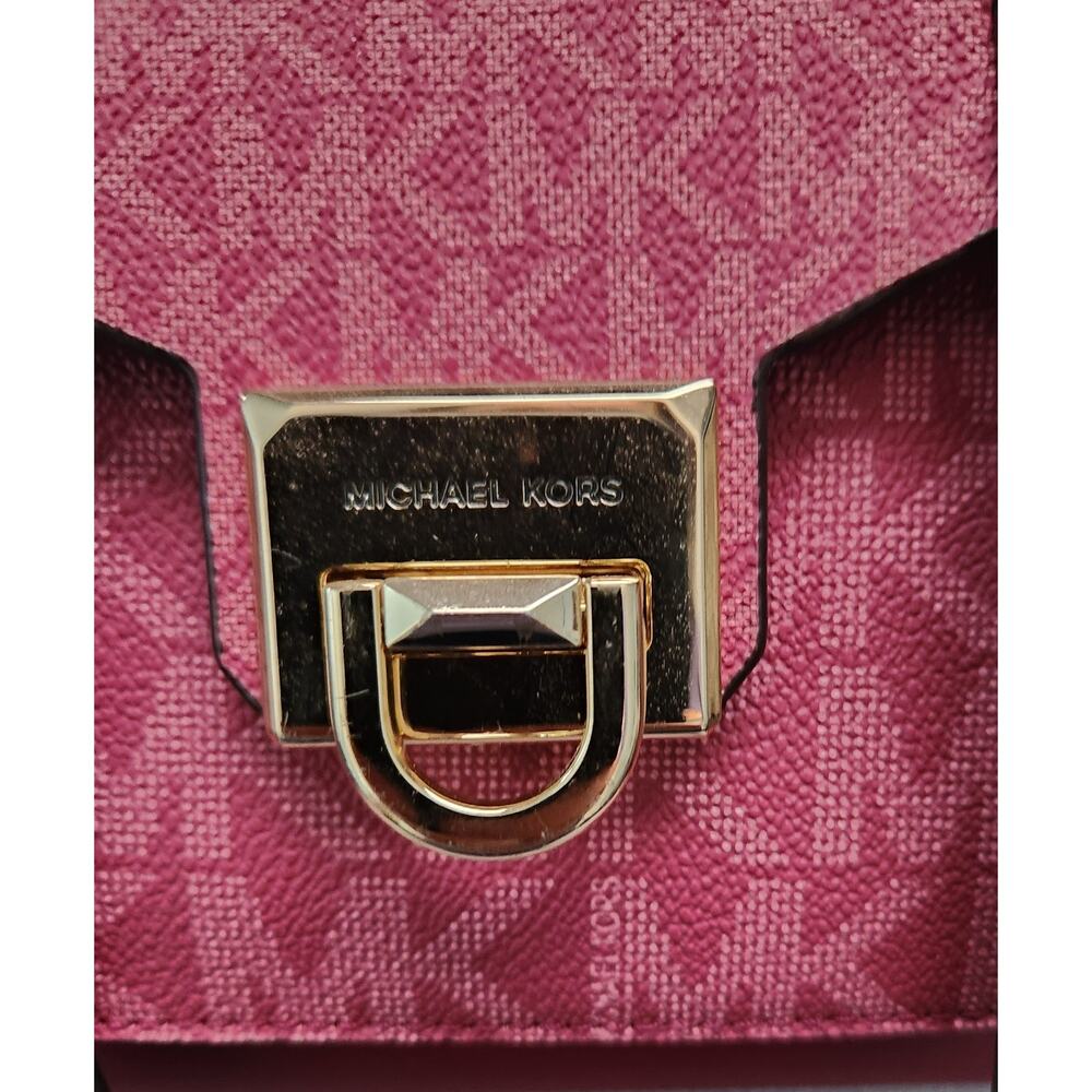 Rare Color Michael Kors Manhattan • NWT • Berry Lthr • Gold Hardware • MSRP 428 - Picture 4 of 10